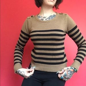 Brown and black striped forever 21 sweater sz S